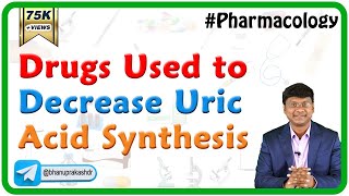 4Drugs used to decrease Uric acid synthesis  chronic Gout Neet PG  Fmge Pharmacology [upl. by Nylazor]