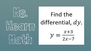 Finding differential dy [upl. by Finn665]