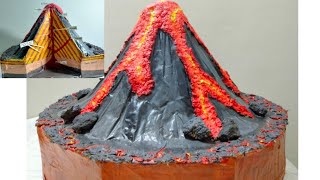 How To Make Volcano Model For School Project  Inside Of Volcano  Simple And Easy Projects [upl. by Gnuhc]