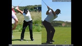 Jon Rahm golf swing  Long Iron faceon amp downtheline July 2017 [upl. by Nisbet]