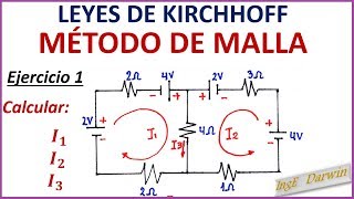 LEY DE KIRCHHOFF MALLAS  EJERCICIO 1 [upl. by Hamnet]