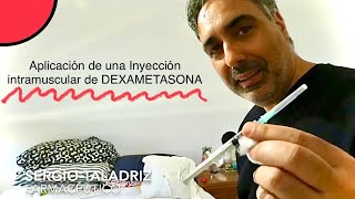 Aplicación de inyección intramuscular de DEXAMETASONA  Instituto TALADRIZ [upl. by Dex516]