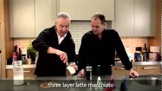 aerolatte  milk frother makes three layer caffè latte macchiato [upl. by Nahtanohj]