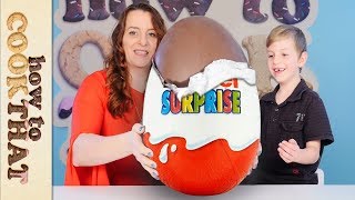 GIANT KINDER amp opening 20YEAROLD Kinder Surprise Eggs How To Cook That [upl. by Stiles]