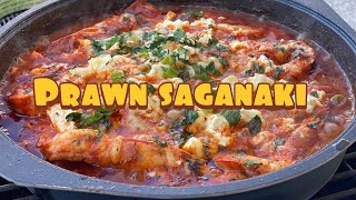 HOW TO MAKE PRAWN SAGANAKI  therealgreekchef [upl. by Gillespie794]