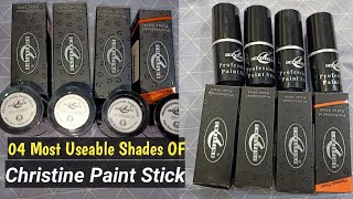 Christine paint stick Review of 04 most useable shades  Review for beginners [upl. by Ajoop712]