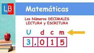 Los Números DECIMALES LECTURA y ESCRITURA ✔👩‍🏫 PRIMARIA [upl. by Nollaf]