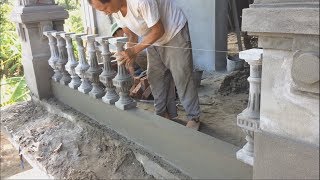 Installing a precast balustrade  How To Make a Concrete Railing For House [upl. by Corissa]