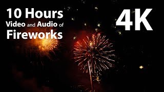 4K 10 hours  4th July  New Year filmed Fireworks Display  celebration relaxation [upl. by Ewen809]