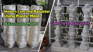 Making Modern Design Concrete Baluster using Plastics Balustrades Mold [upl. by Columbyne]