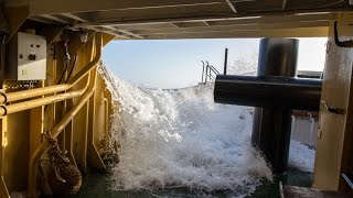 Sea tug Elbe in rough sea from Maassluis to Hamburg [upl. by Elleirda110]