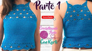 Blusa tejida a crochet  😍 Modelo quotBelaquot 😍 Parte 1  FACIL Y EN TODAS LAS TALLAS  Paso a Paso [upl. by Crockett]