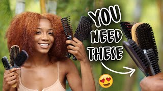 BEST BRUSHES FOR NATURAL HAIR 😍 Detangle Detail Flyaways  more  Annesha Adams [upl. by Yeleek]