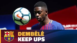 Dembélé touches the ball for the first time as a Barça player [upl. by Attenrev]