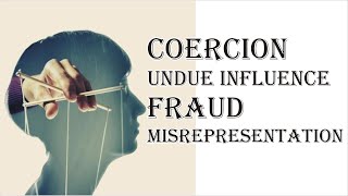 Coercion Undue Influence Fraud Misrepresentation  Indian Contract Act 1872  Law Guru [upl. by Nhoj]