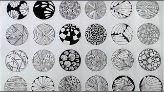 24 Zentangle patterns [upl. by Kleper]