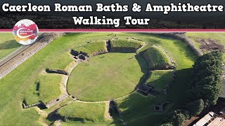 CAERLEON ROMAN BATHS amp AMPHITHEATRE WALES  Walking Tour  Pinned on Places [upl. by Parsifal]