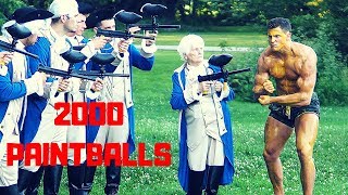 Grandma Shoots 2000 PAINTBALLS at Bodybuilder  Bodybuilder VS Crazy Paintball Gun Challenge Fail [upl. by Kimbell564]