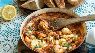 Shrimp Saganaki Shrimp in a Greek Tomato amp Feta Sauce [upl. by Alver911]