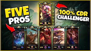 5 Pro Players vs 1 Challenger with 100 CDR 1v5  League of Legends [upl. by Ares927]