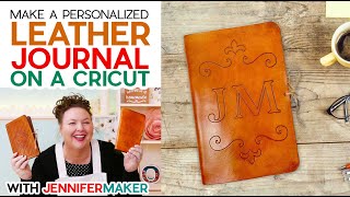 DIY Leather Journal  Cut and Tooled on a Cricut [upl. by Rafi]