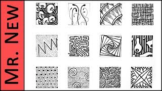 Easy Zentangle Doodles  How to Make12 Extra Patterns  Step by Step Tutorial [upl. by Whall]