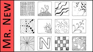 12 Zentangle Patterns  Easy Step by Step Zentangle Tutorial for Beginners ReUpload [upl. by Millar]