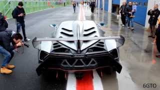 Lamborghini Veneno on track  Accelerations Powerslides and Start Up [upl. by Leipzig]