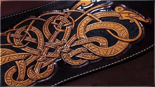 How to Dye Resist and Antique Leather Carving [upl. by Ozen]