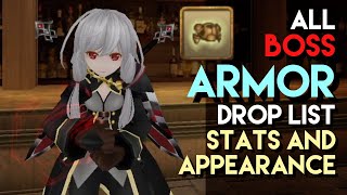 Toram Online All Boss Armor Drop List  Stats and Appearance  chae [upl. by Jaye]