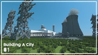 Building A City 1  Nuclear Power Plant  Minecraft Timelapse [upl. by Ahsirtal]