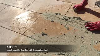 How To Grout Travertine Pavers [upl. by Cchaddie]