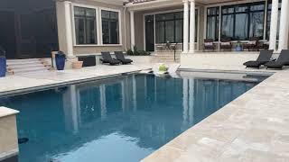 Tuscan Style Travertine Pool Deck Installation [upl. by Solracesoj]