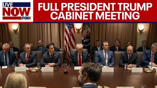 Trump Cabinet Meeting President Trump hosts meeting with Elon Musk DOGE  FULL [upl. by Ecirtaed726]