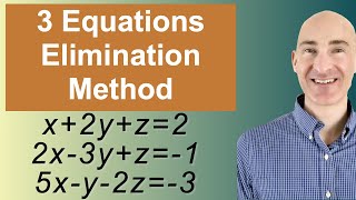 Solving Systems of 3 Equations Elimination [upl. by Nance]