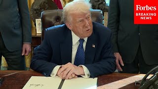 NEW Trump Signs Multiple Executive Orders While Taking Questions From Reporters [upl. by Giza]