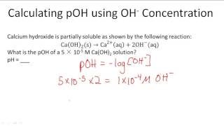 Calculating pOH using OH Concentration [upl. by Gurtner212]