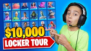 FERRANS 10000 FORTNITE LOCKER TOUR RARE SKINS  Royalty Gaming [upl. by Inahpets895]