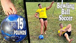 Playing Soccer with a Bowling Ball BROKEN BONES  Bodybuilder VS Extreme Soccer Challenge [upl. by Nemhauser487]