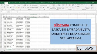 Excel Bir Sayfadan Başka Sayfaya Veri Aktarma DüşeyaraVlookup Komutu [upl. by Notnilc129]