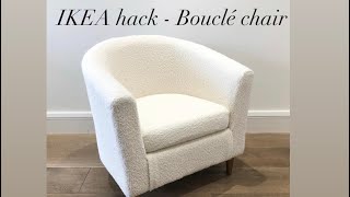 IKEA hack DIY Bouclé armchair reupholstery [upl. by Ayihsa]