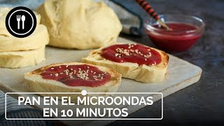 Cómo hacer PAN EN MICROONDAS en 10 minutos y sin harinas o levaduras especiales [upl. by Yelsnya895]