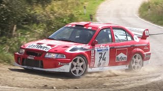 Mitsubishi Lancer Evo VI Rally Car Starts Action amp Turbo AntiLag Backfires [upl. by Consalve]