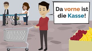 Deutsch lernen  Wortschatz Einkaufen amp Alltag  wichtige Verben [upl. by Silirama]