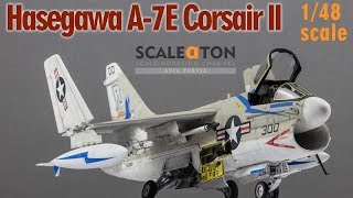 Building the Hasegawa A7E Corsair II Plastic Scale Aircraft Model [upl. by Eoj]