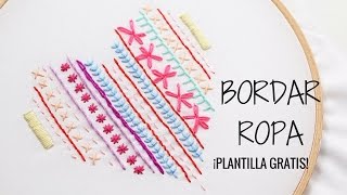 BORDADOS A MANO PLANTILLA PARA BORDAR GRATIS [upl. by Aimerej]