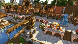 Minecraft Timelapse  Medieval Town and Port [upl. by Jerman]