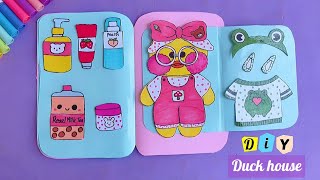 DIY Lalafanfan PAPER DUCK  How to draw a duck Lalafafan and clothes  Tonni art and craft [upl. by Anne-Marie]