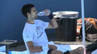 Novak Djokovic amp Maria Sharapova Practice Sessions  Australian Open 2012 [upl. by Eyr180]