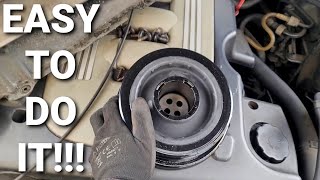 BMW E60 530d How to change crank pulley at home [upl. by Orgel113]